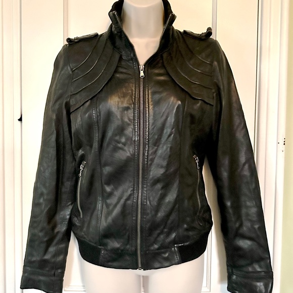 Guess Jackets & Blazers - Guess Genuine Leather Moto Jacket